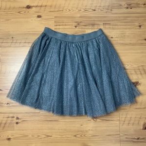 LC Lauren Conrad NWOT Silver Sparkle Mini Skirt M